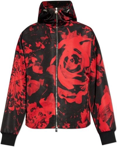 Alexander McQueen Hooded Jacket, - Red