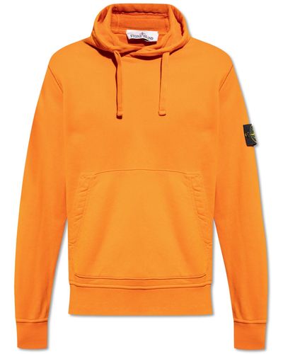 Stone Island Sweatshirt With Logo, - Orange