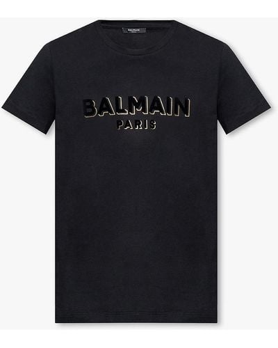 Balmain T-shirt With Logo, - Black