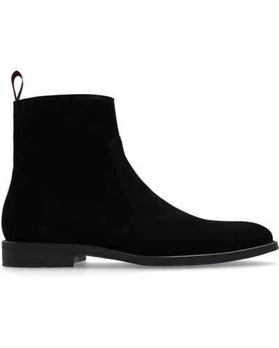 PS by Paul Smith Leather Ankle Boots, - Black