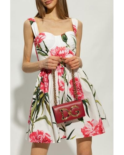 Dolce & Gabbana Shoulder Bag With Logo - Red