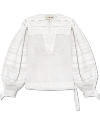Munthe Top With Puff Sleeves 'Kagga' - White