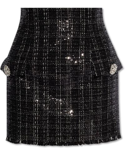 Balmain Sequinned Skirt, - Black