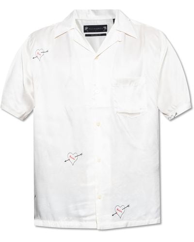AllSaints ‘Bow’ Shirt With Short Sleeves - White