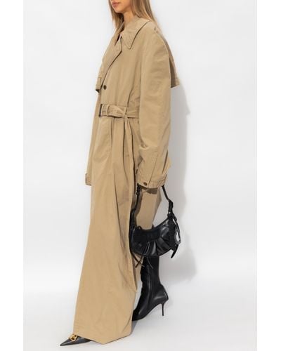 Balenciaga Oversize Trench Coat, - Natural