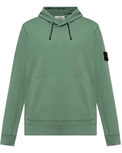 Stone Island Hooded Sweatshirt, - Green