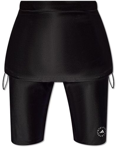 adidas By Stella McCartney Cropped Leggings With Logo - Black