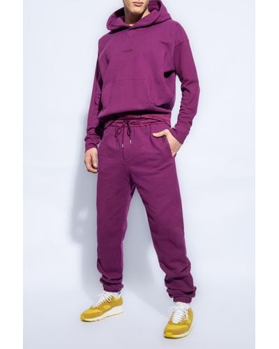 Saint Laurent Sweatpants With Logo, - Purple
