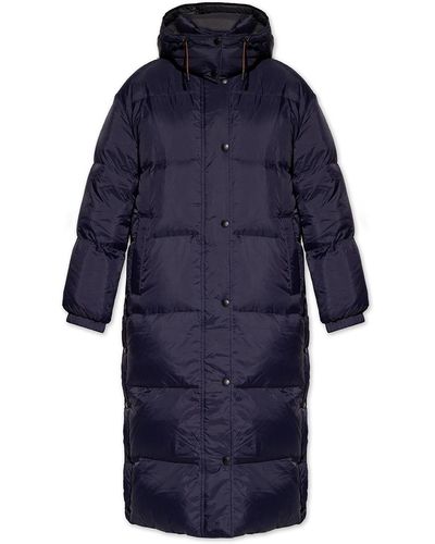 Yves Salomon Reversible Down Coat With Logo - Black