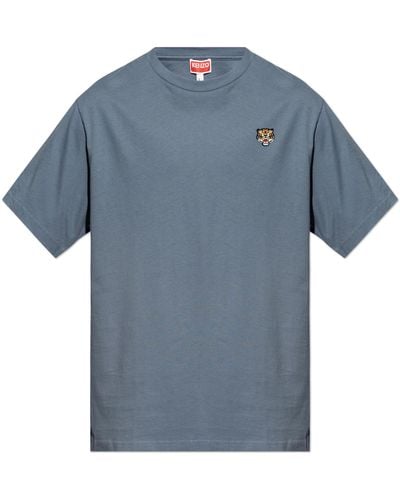 KENZO Chequered Pattern Shirt, - Blue