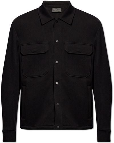 Emporio Armani Jacket With Logo, - Black