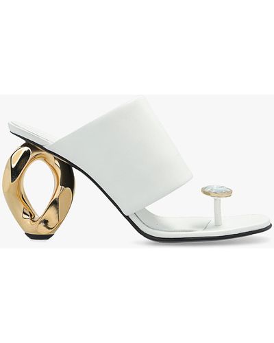 JW Anderson Slides On Decorative Heel - White
