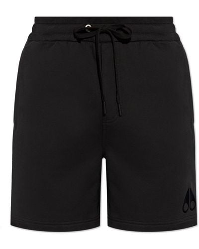Moose Knuckles 'clyde' Shorts With Logo, - Black
