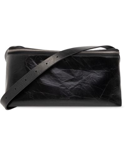 Jil Sander Shoulder Bag With Logo, - Black