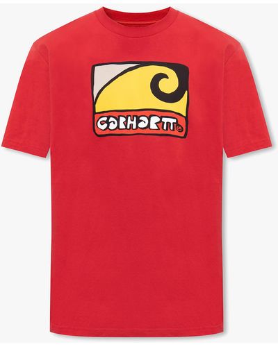 Carhartt Printed T-shirt, - Red