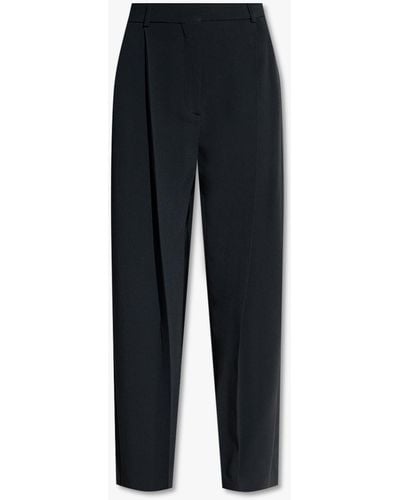 Victoria Beckham Pleat-Front Trousers - Black