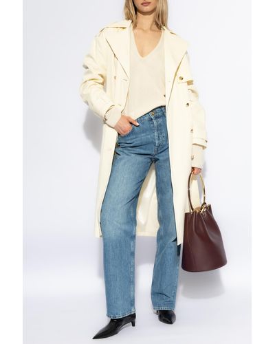 Anine Bing Cotton Trench Coat - Blue