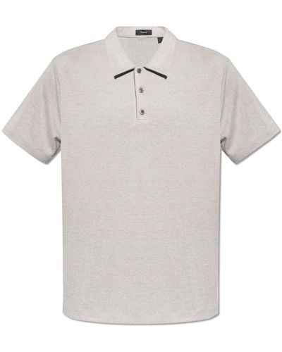 Theory Polo Shirt With Short Sleeves, - Grey