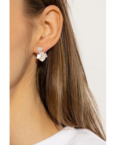Kate Spade Floral Earrings, - Red