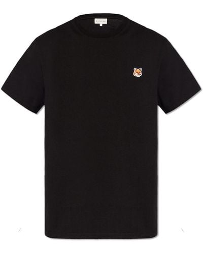 Maison Kitsuné T-Shirt With Logo - Black