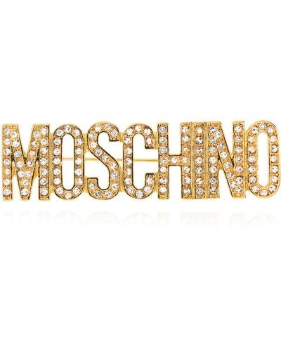 Moschino Brooch With Logo, - White