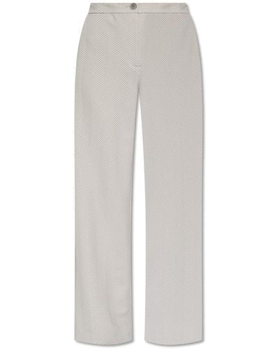 Emporio Armani Herringbone Trousers, - White