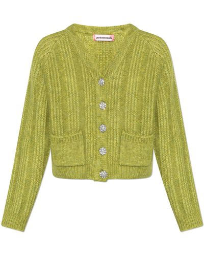 Custommade• 'vanora' Cardigan With Decorative Buttons, - Green