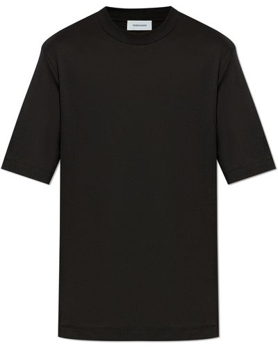 Ferragamo T-shirt With Logo, - Black