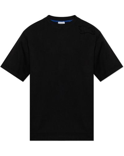Burberry T-shirt With Logo, - Black