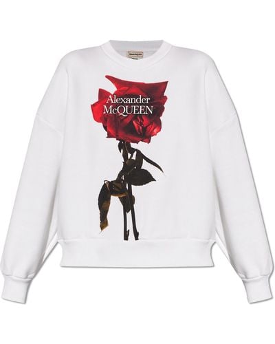 Alexander McQueen ‘Shadow Rose’ Printed Sweatshirt - White