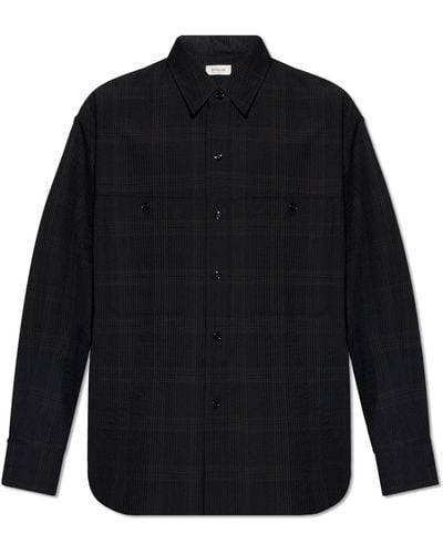 Lemaire Checked Shirt, - Black