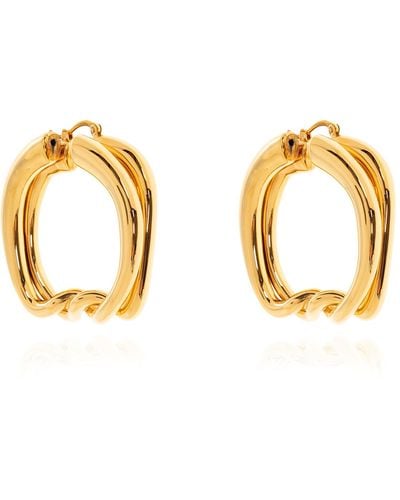 Jacquemus Brass Earrings 'nodi', - Metallic
