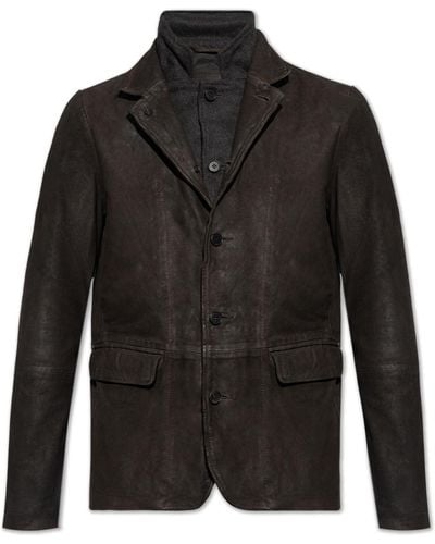 AllSaints ‘Survey’ Leather Jacket - Grey