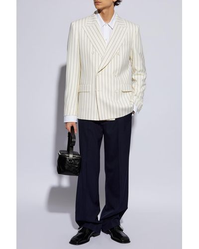 Dolce & Gabbana Striped Pattern Blazer - White