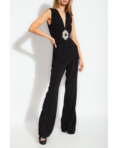 Balmain Sleeveless Embellished Jumpsuit - Black