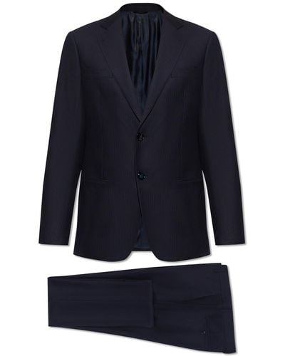 Giorgio Armani Pinstriped Suit, - Blue