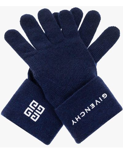Givenchy Gloves With Logo - Blue