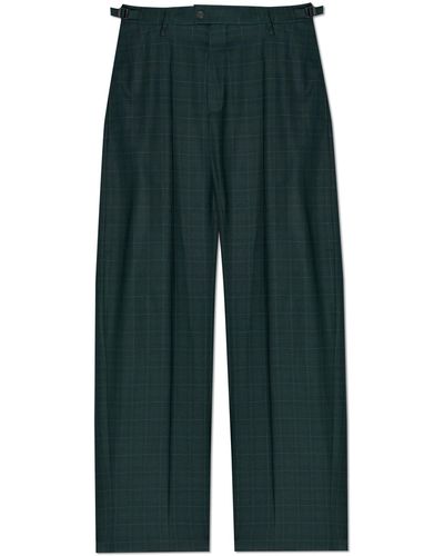 Balenciaga Pleated Trousers, - Green