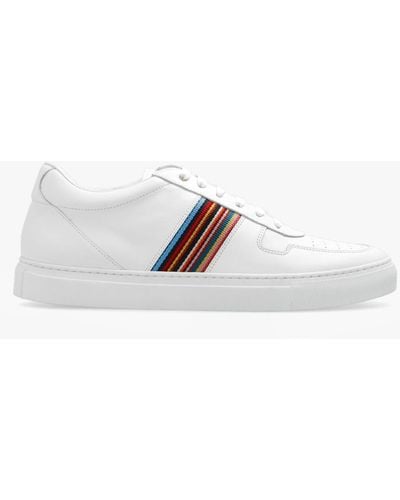 Paul Smith Artist Stripes Leather Trainers - White