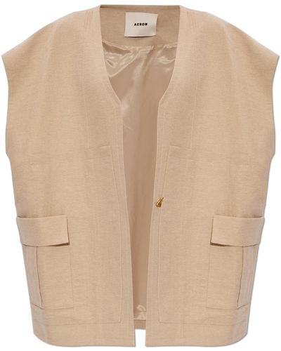 Aeron ‘Clearwater’ Oversized Vest - Natural
