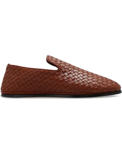 Bottega Veneta Leather Slip-on Shoes, - Brown