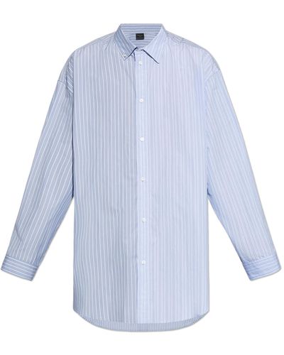 Balenciaga Striped Pattern Shirt, , Light - Blue