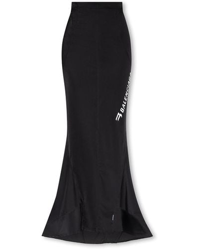 Balenciaga Skirt With Logo - Black