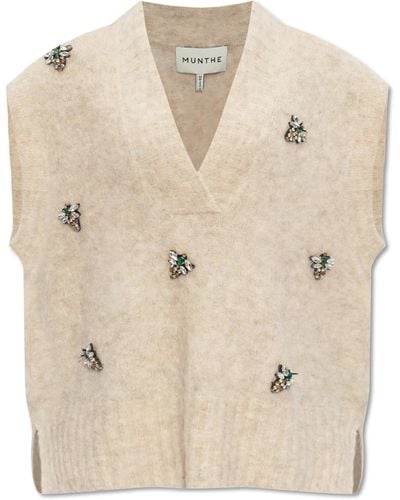 Munthe Wool Vest, - Natural