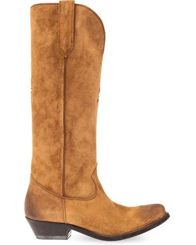 Golden Goose Suede Western Boots - Brown