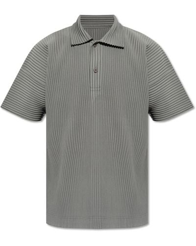 Homme Plissé Issey Miyake Pleated Polo - Grey
