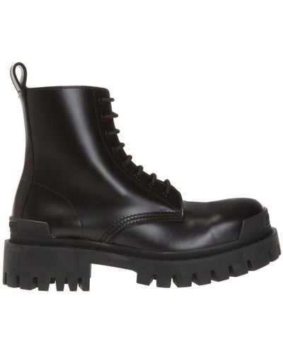 Balenciaga 'Strike' Leather Boots - Black