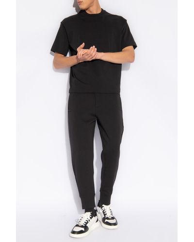Emporio Armani Sweatpants With Logo, - Black