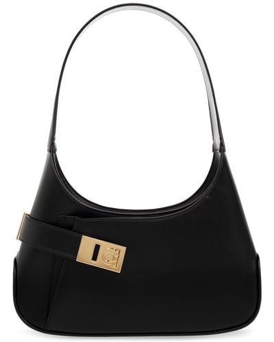 Ferragamo Leather Shoulder Bag - Black