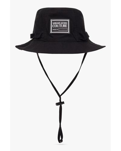 Versace Bucket Hat With Logo - Black